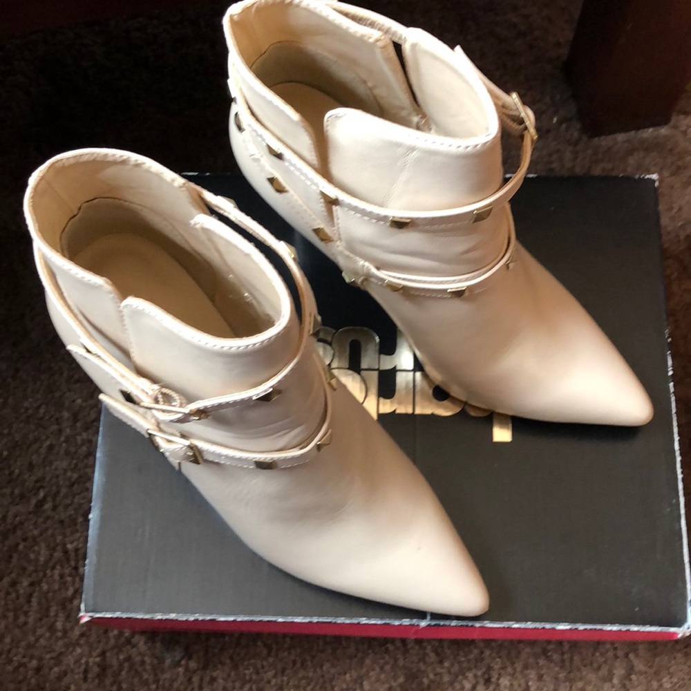 Charlotte Russe nude color ankle boots
